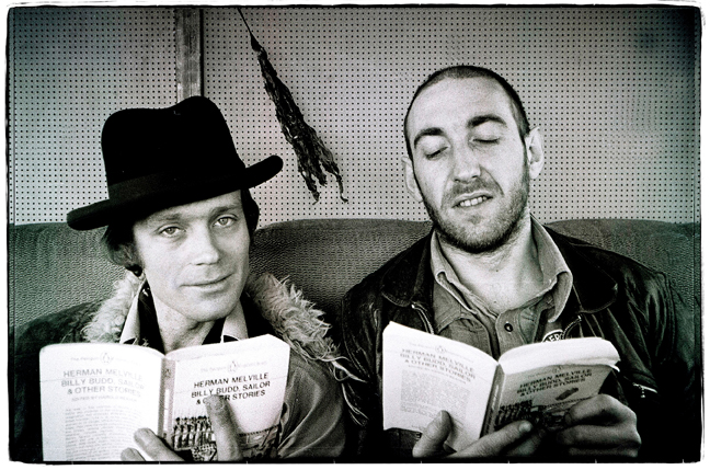 Ben Bazell,Rod Beddall back of the touring van