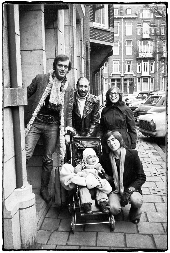 Ben, Rod, Cathy, Richard and Tim in the pram 